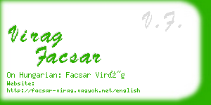 virag facsar business card